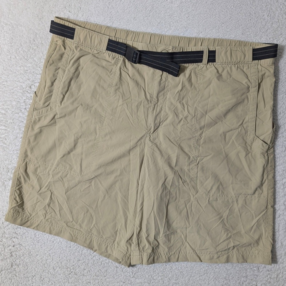 L.L. Bean Hiking Shorts Mens L Tan‎ Khaki Nylon Belted Cargo 40x8